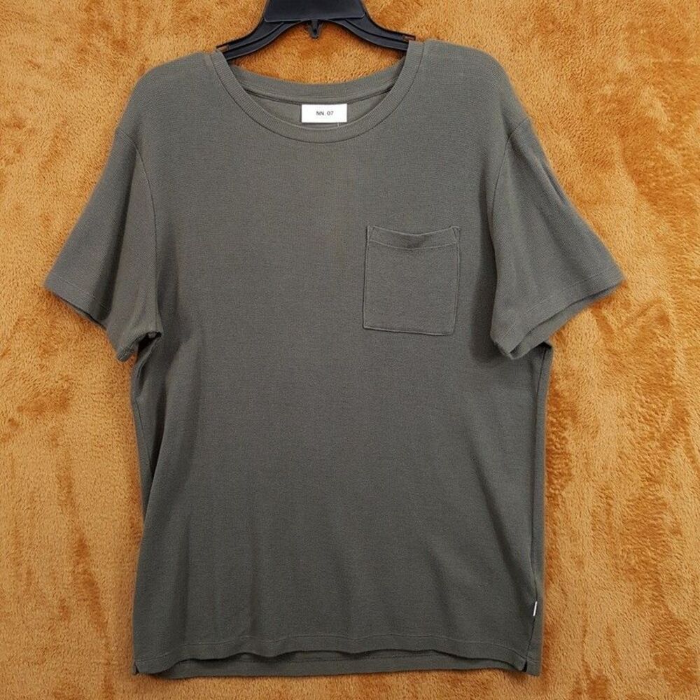 NN07 Shirt Mens Medium Olive Green Pullover Crew Short Sleeve Pocket Clive Tee